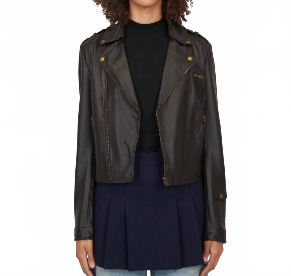 NEW JAKETT josey washed leather coat in sable